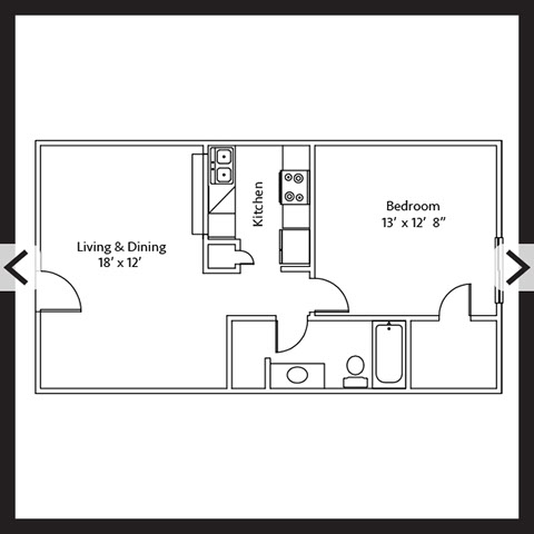 1 Bedroom 1 Bath 652 SF